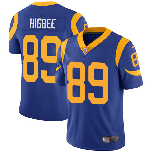 Nike Rams #89 Tyler Higbee Royal Blue Alternate Men's Stitched NFL Vapor Untouchable Limited Jersey - Click Image to Close